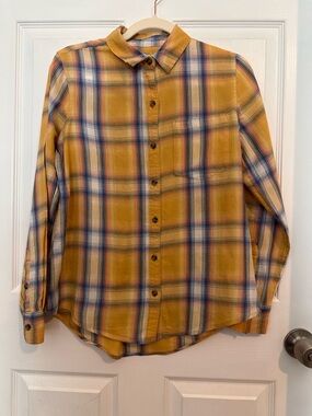 Women’s SO “Favorite Shirt" Yellow Plaid Button-Up Shirt Sz:Small GUC